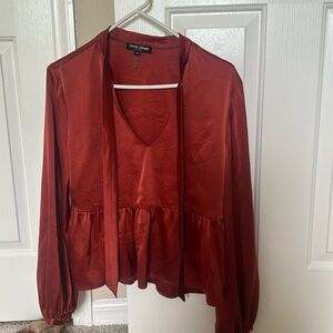 Burnt Orange Tie Top